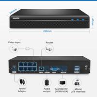 SANNCE 8CH 1080P FHD POE System monitoringu wizyjnego H.264 + 5MP NVR z 4X 6X 8X 2MP na zewnątrz odporne na warunki atmosferyczne zapis Audio kamery IP 4